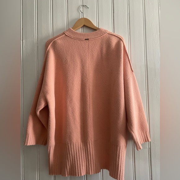 FREE PEOPLE peaches tunic sweater dusty pink oversized mock neck small - Picture 8 of 10